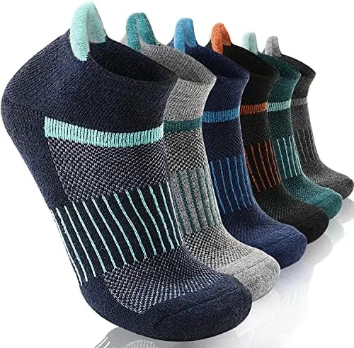 anlisim merino wool quarter hiking socks compression warm thermal winter thick cushion running moisture wicking no show socks gifts stocking stuffers for women men 6 pairscolor mixl