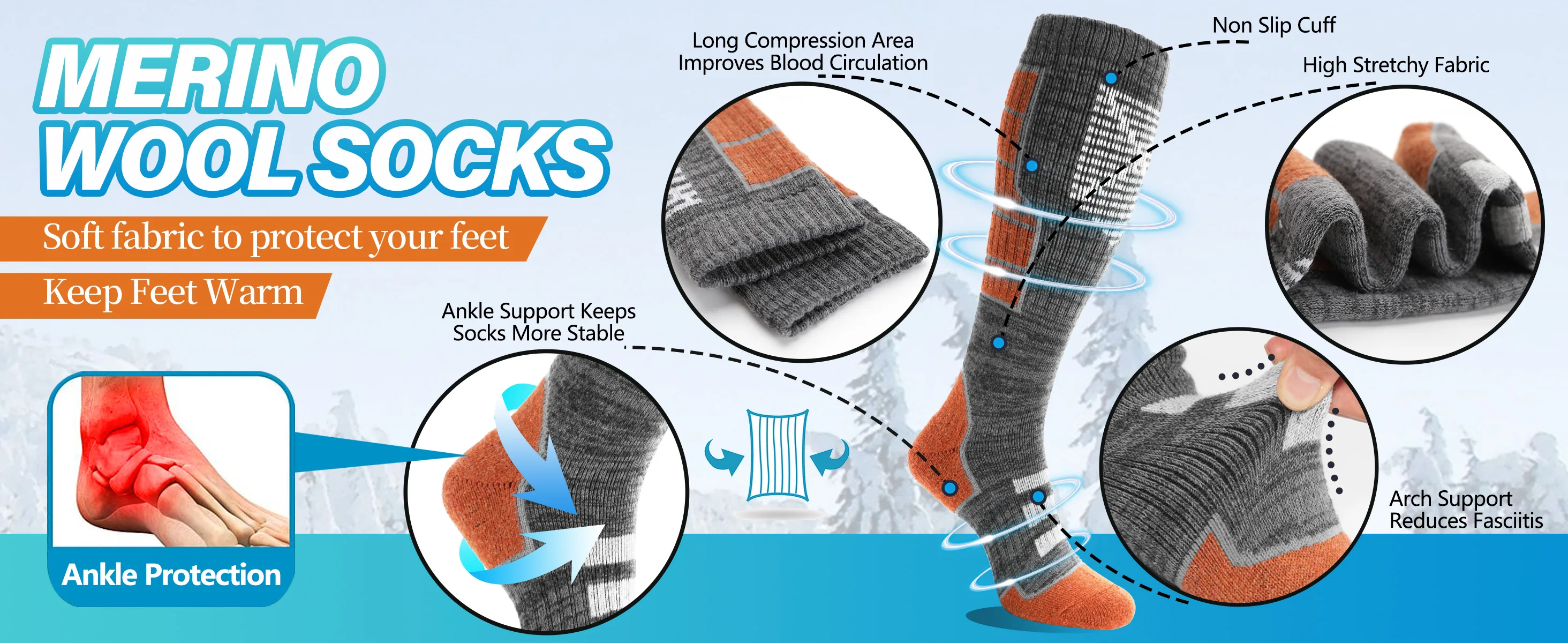 anlisim ski snow socks content 1